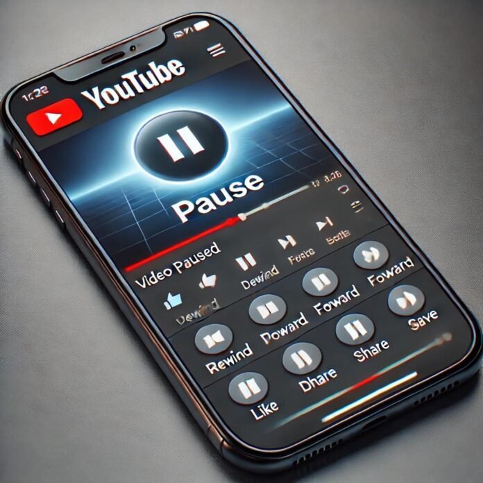 pause menu on mobile youtube app